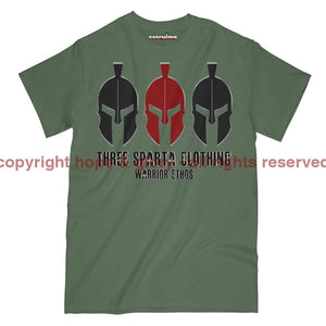 Three Sparta Warrior Ethos Dark OPS Military Printed T-Shirt