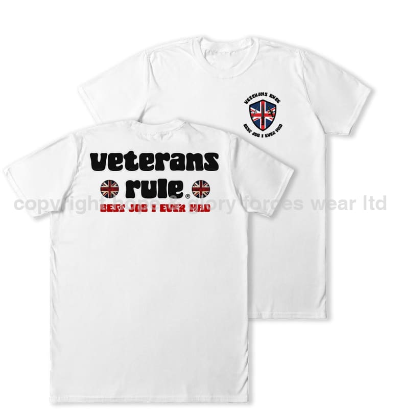 Veterans Rule - Best Job I Ever Had Double Print T-Shirt