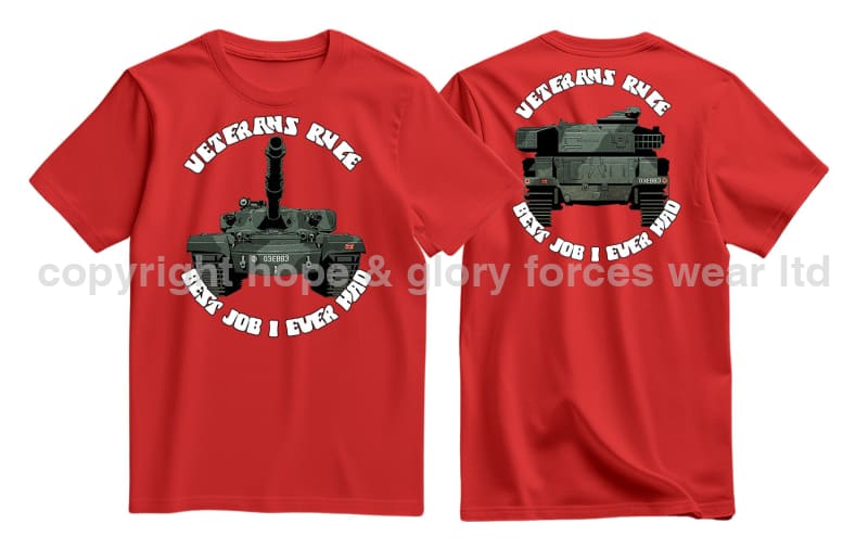 Veterans Rule Chieftain Tank Best Job I Ever Had Double Print T-Shirt