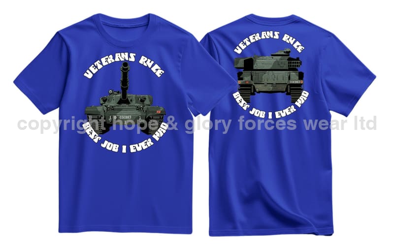 Veterans Rule Chieftain Tank Best Job I Ever Had Double Print T-Shirt