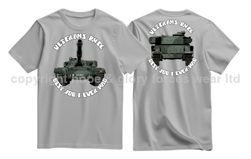 Veterans Rule Chieftain Tank Best Job I Ever Had Double Print T-Shirt