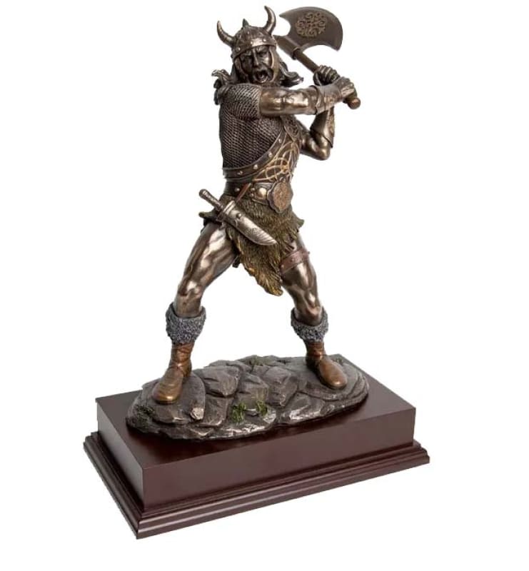 VIKING With Axe Cold Cast Bronze Statue