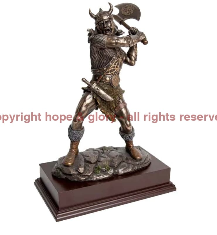 VIKING With Axe Cold Cast Bronze Statue