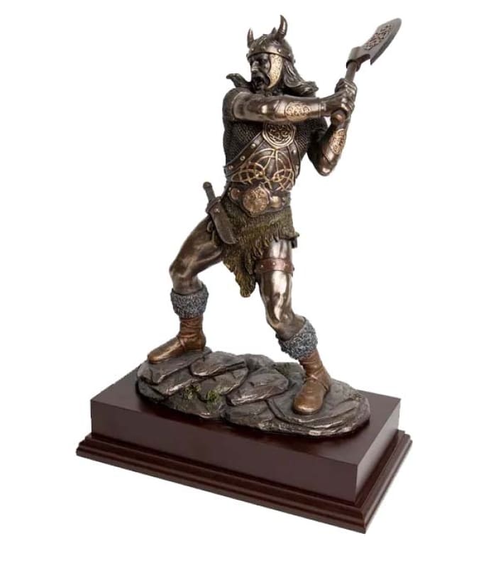 VIKING With Axe Cold Cast Bronze Statue