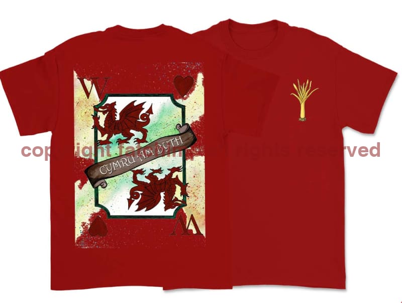 Wales Forever Playing Card Art Double Side Printed T Shirt