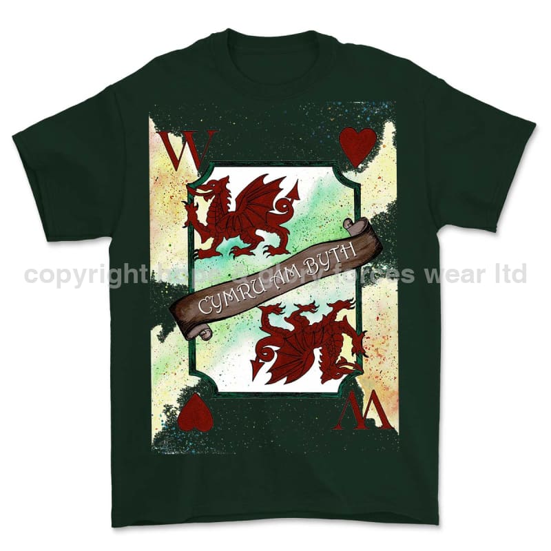 Wales Forever Playing Card Art Printed T-Shirt