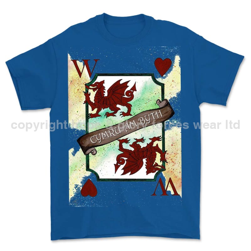 Wales Forever Playing Card Art Printed T-Shirt