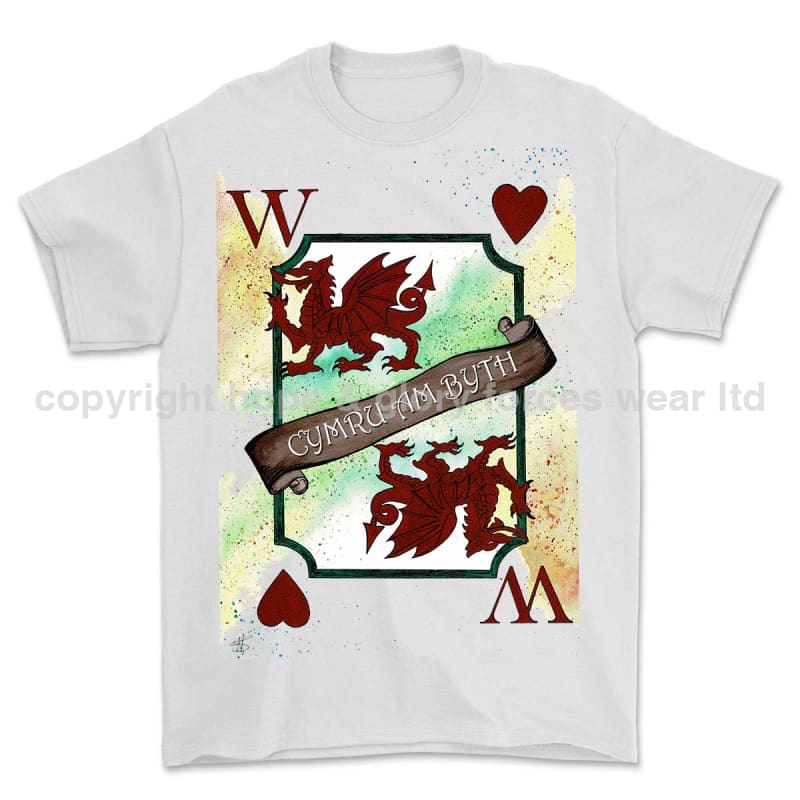 Wales Forever Playing Card Art Printed T-Shirt