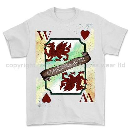 Wales Forever Playing Card Art Printed T-Shirt