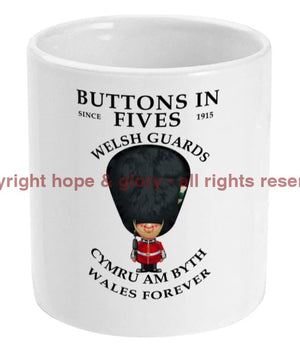 Welsh Guards Buttons in Fives Ceramic Mug