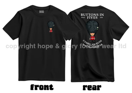 Welsh Guards Buttons in Fives Double Print T-Shirt