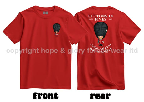 Welsh Guards Buttons in Fives Double Print T-Shirt