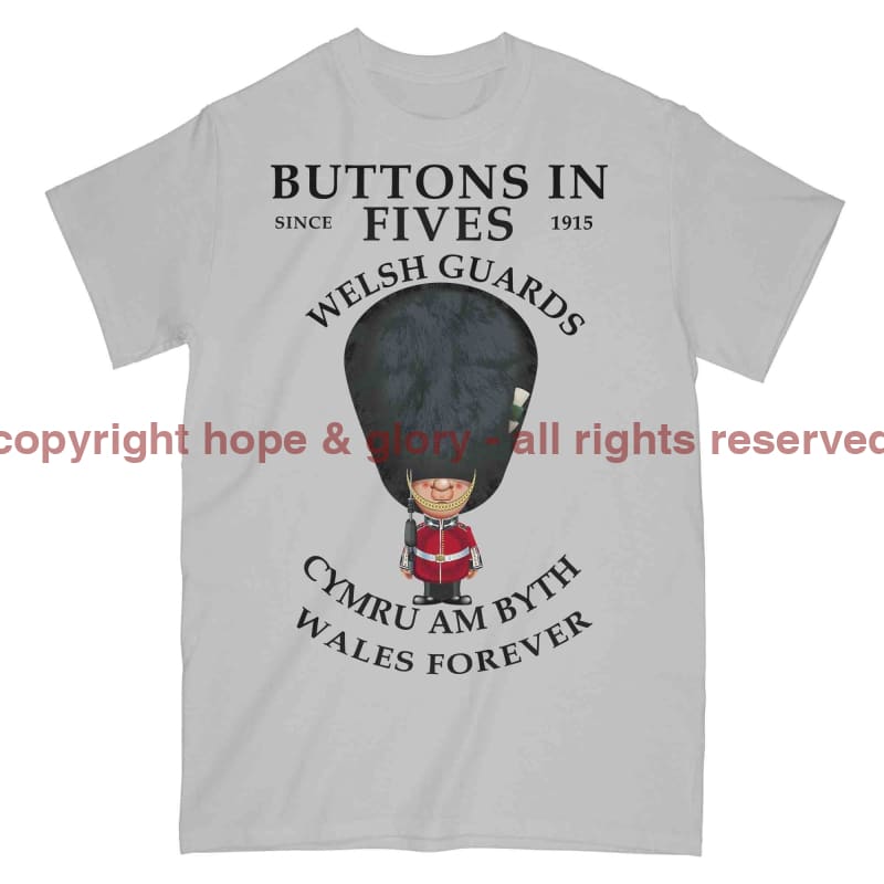 WELSH GUARDS BUTTONS IN FIVES Military Printed T-Shirt