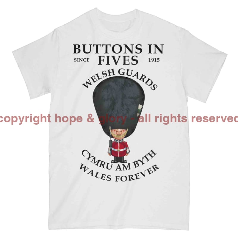 WELSH GUARDS BUTTONS IN FIVES Military Printed T-Shirt