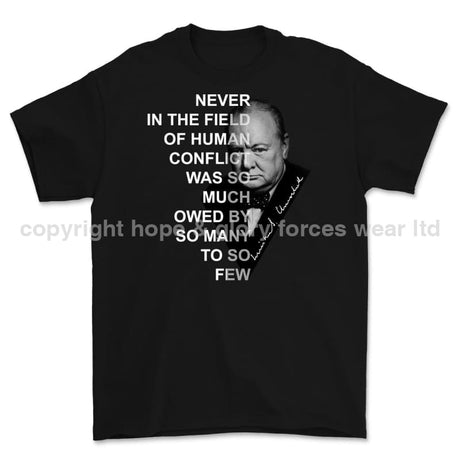 Winston Churchill 'So Much Owed' Printed T-Shirt