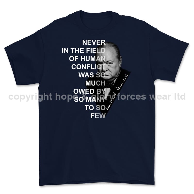 Winston Churchill 'So Much Owed' Printed T-Shirt