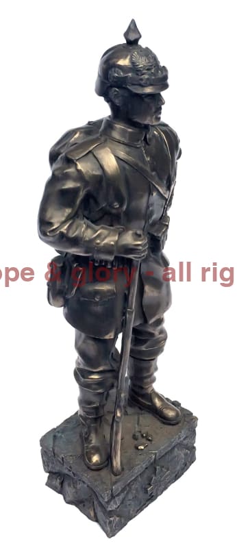 Ww1 German Soldier Bronze Statue Military