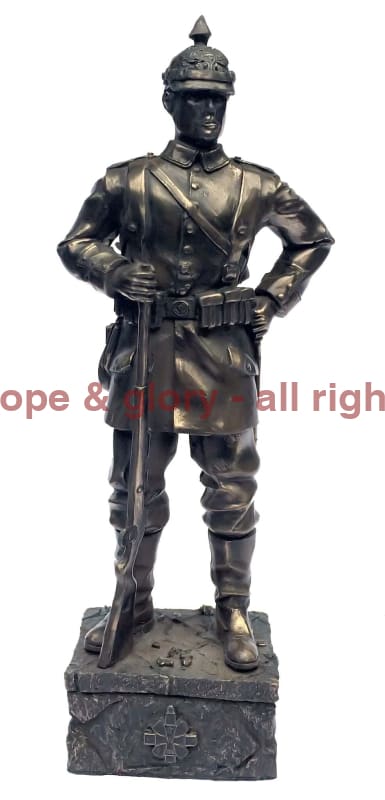 Ww1 German Soldier Bronze Statue Military