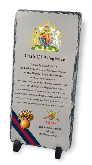 Your Oath Of Allegiance Personalised Rock Slate Presentation Military Plaque