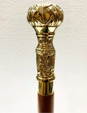 BRASS KNOB DESIGNER WOODEN WALKING CANE