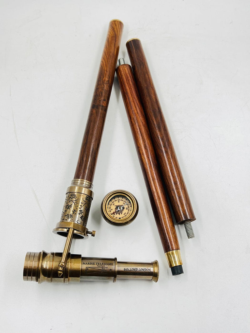 Victorian Walking Stick Brass & Wooden Designer Antique Raven Handle  Nautical Victorian Brass Wooden Cane 