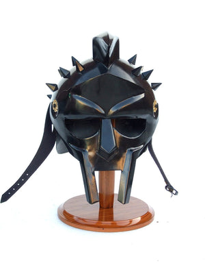 MAXIMUS GLADIATOR ROMAN LEGION HELMET IN BLACK