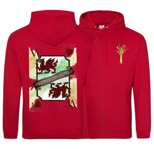 Wales Forever Playing Card Art Double Side Printed Hoodie